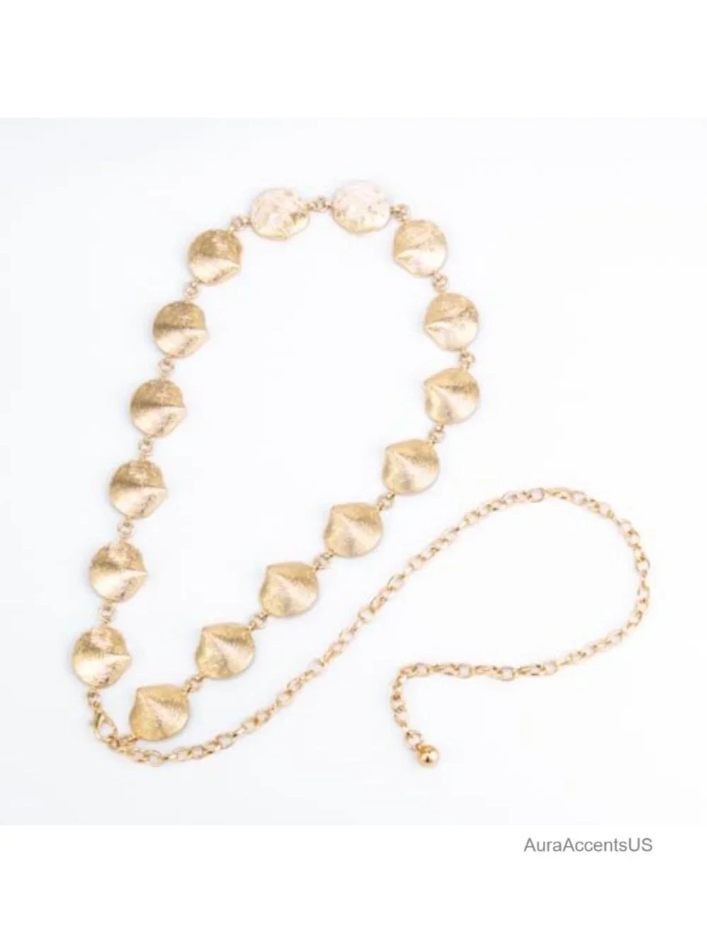 Metal Chain Dress Belt Hollow Out Daisy Decorated Skinny Waist Belt